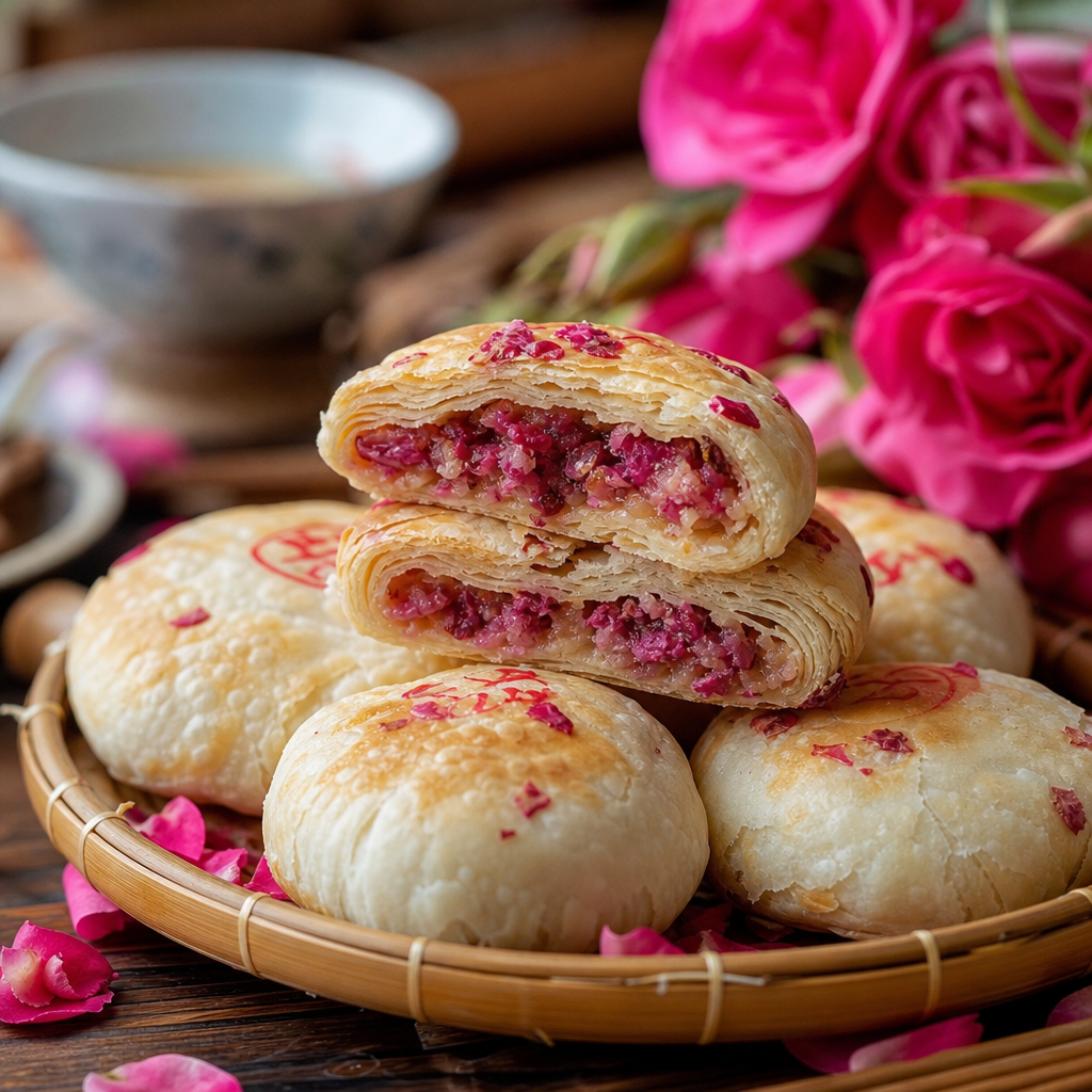Yunnan rose petal pastries