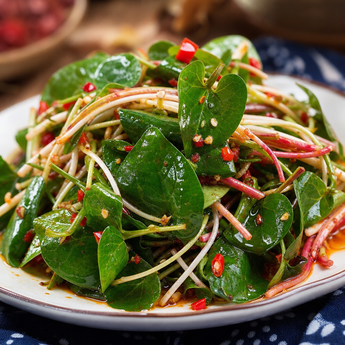 Fresh Guizhou zheergen salad with chili dressing