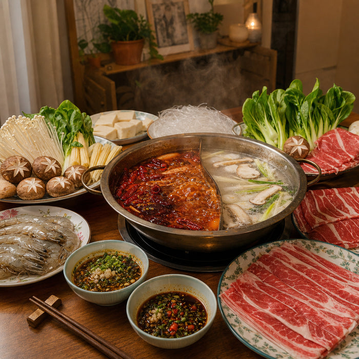 Steaming Chinese hot pot at home