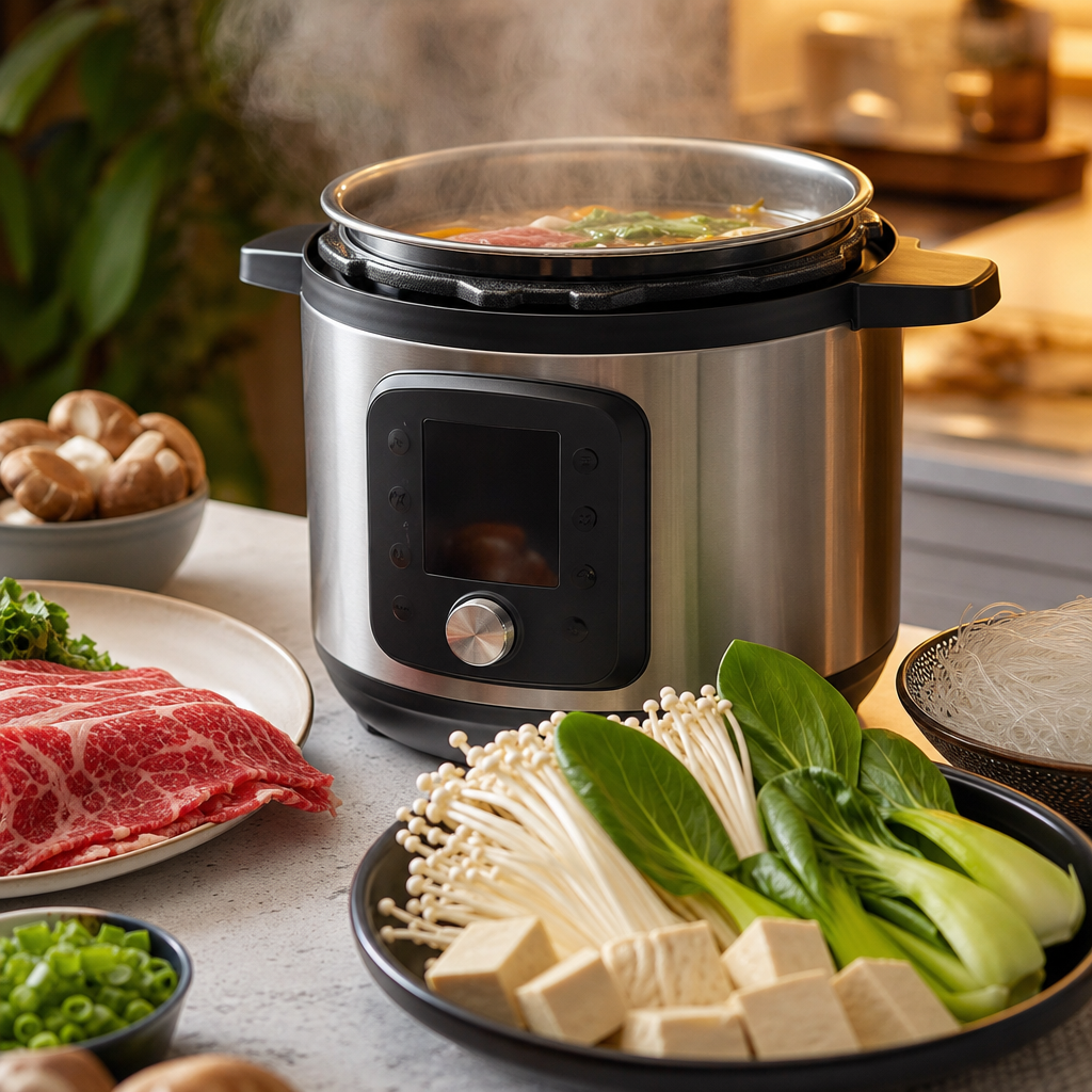 Instant Pot with hot pot ingredients