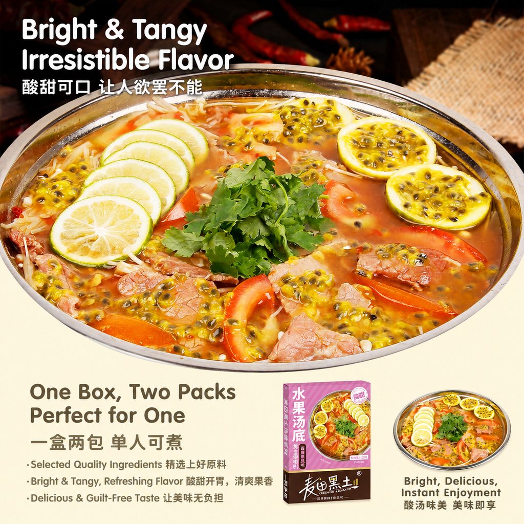 Passion Fruit Hot Pot Soup Base - detail view
