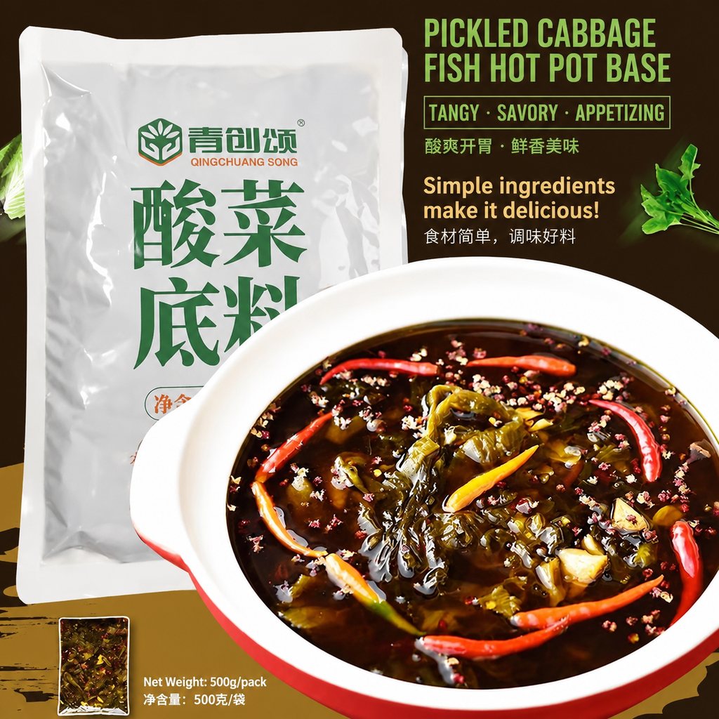 Pickled Cabbage Fish Hot Pot Base - detail view