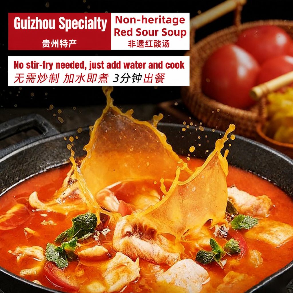 Guizhou Intangible Cultural Heritage Red Sour Soup Base - detail view