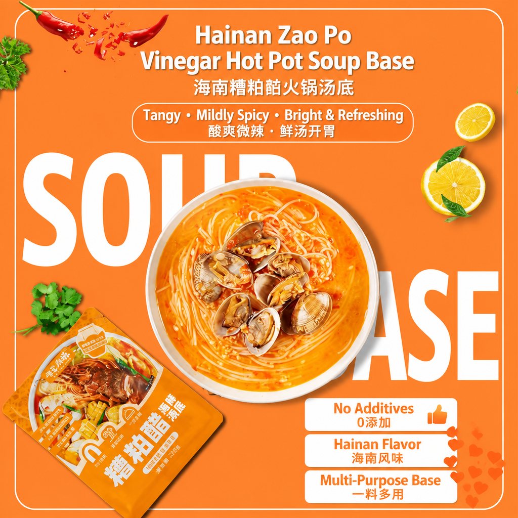 Hainan Zao Po Vinegar Hot Pot Soup Base - ingredient information