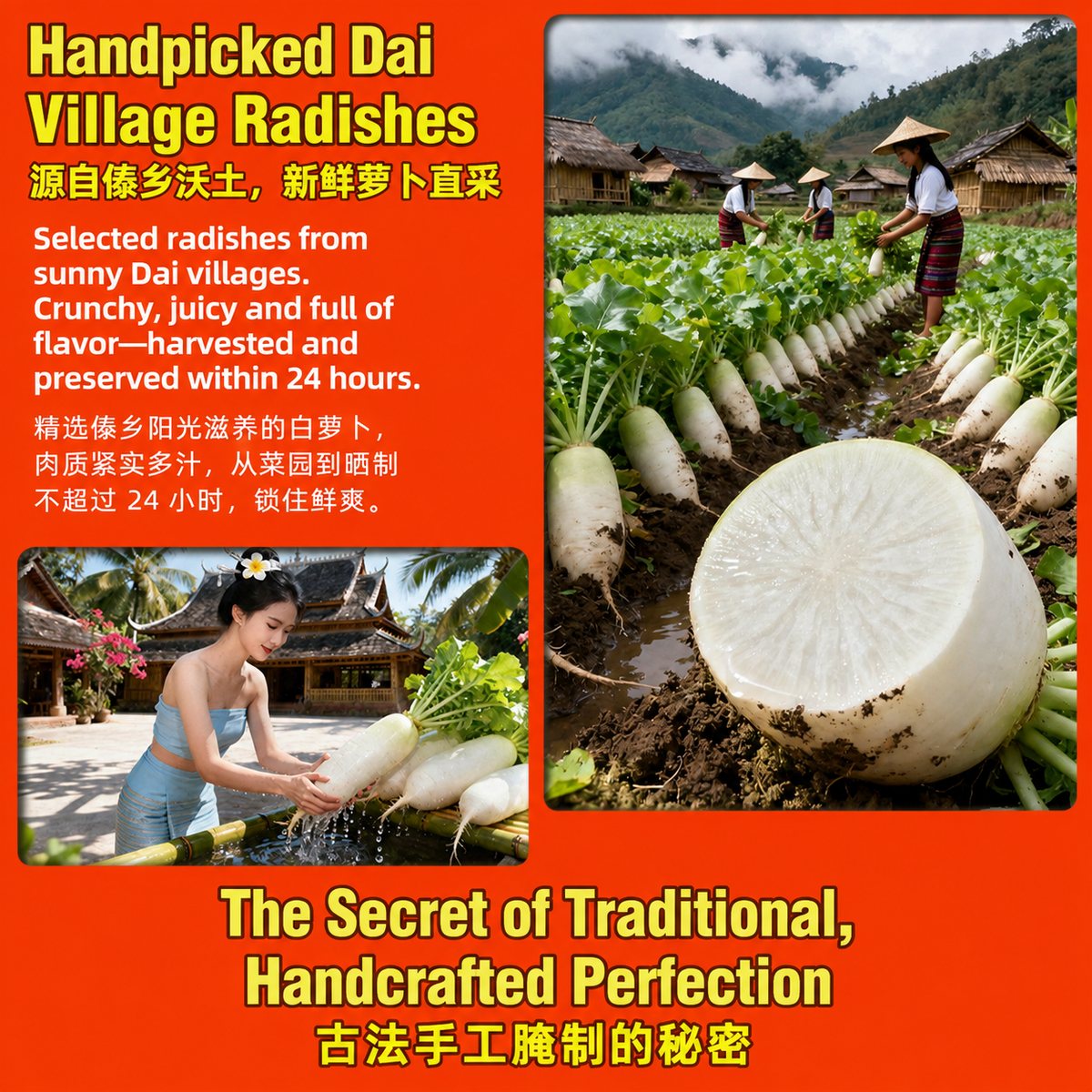Dai-Style Yunnan Spicy Preserved Radish | 傣味云南香辣萝卜干小菜 - 220g