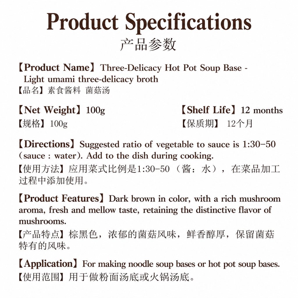 Three-Delicacy Hot Pot Soup Base - detail view