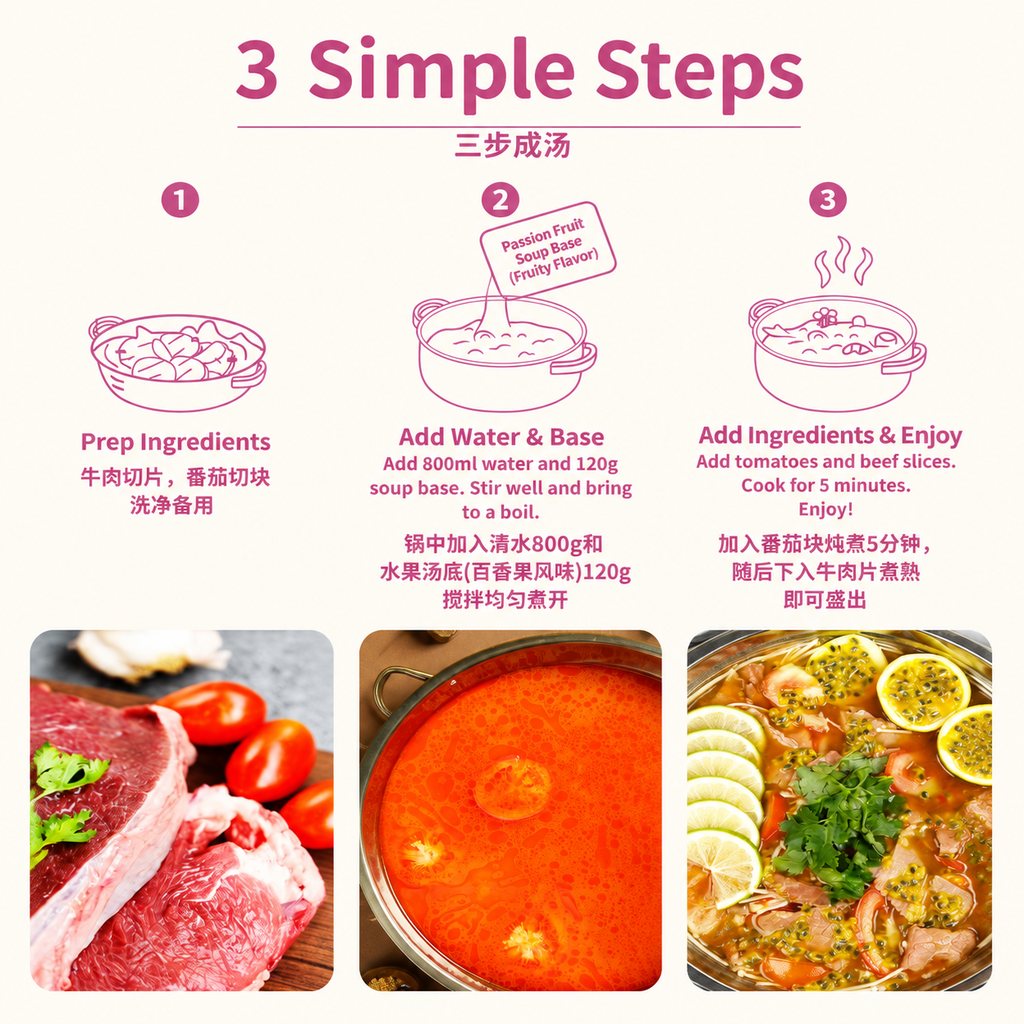 Passion Fruit Hot Pot Soup Base - usage suggestion