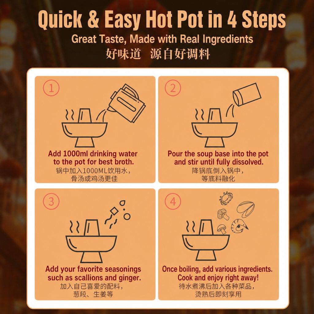 Fuzhou Hujiu Hot Pot Soup Base - usage suggestion