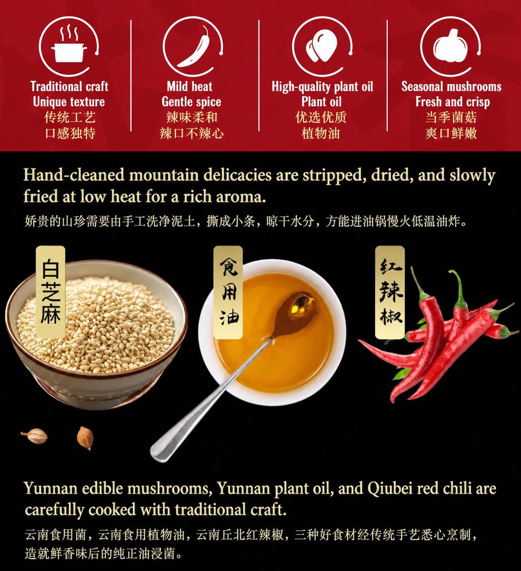 Yunnan Oil-Preserved Ganba Mushroom - ingredient information