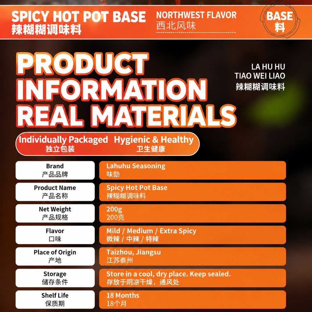 Ningxia Lahuhu Spicy Hot Pot Base - product packaging