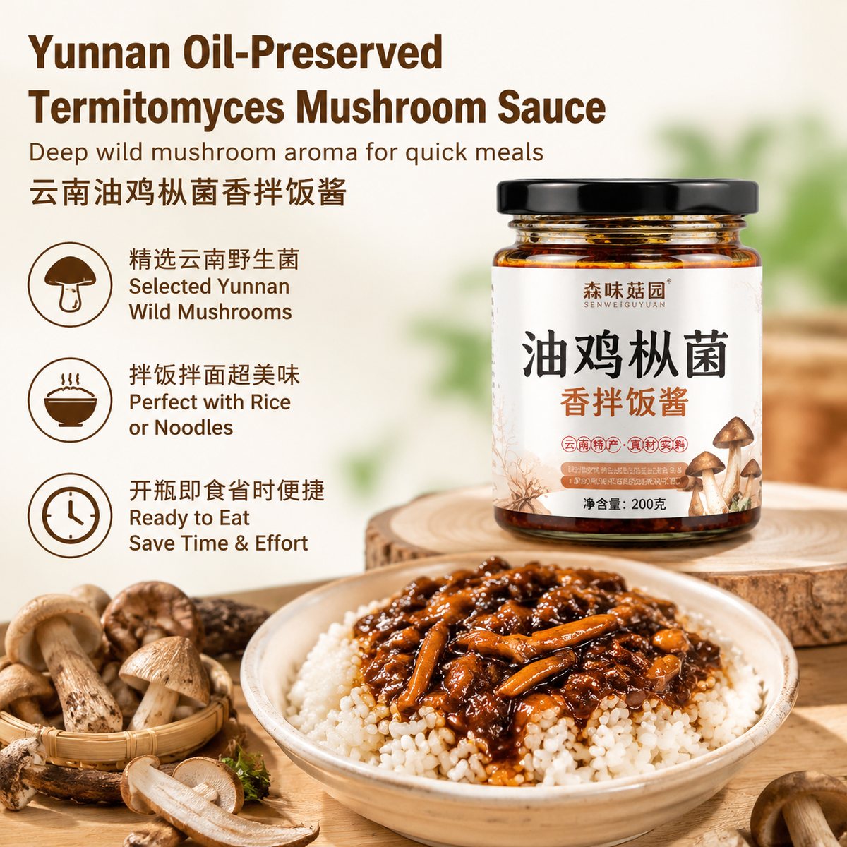 Yunnan Oil-Preserved Termitomyces Mushroom Sauce - ingredient information