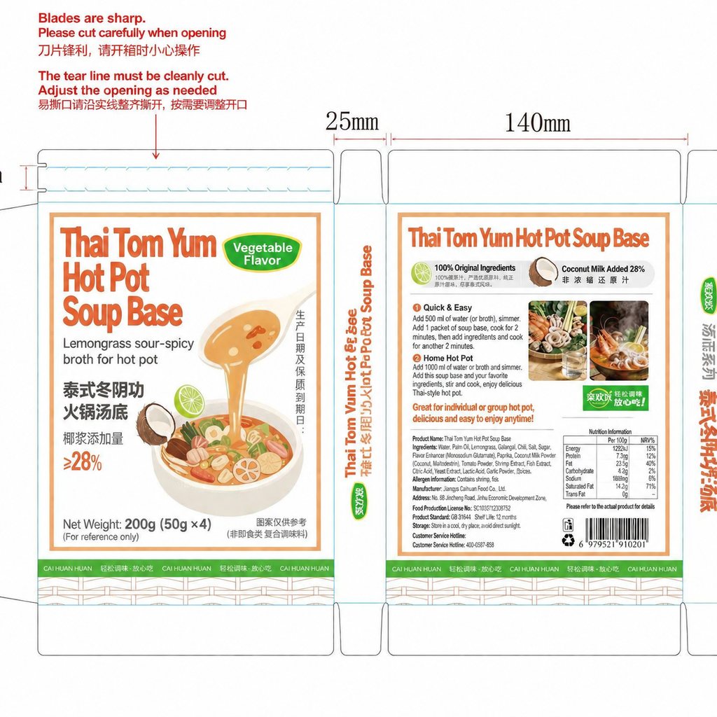 Thai Tom Yum Hot Pot Soup Base - ingredient information
