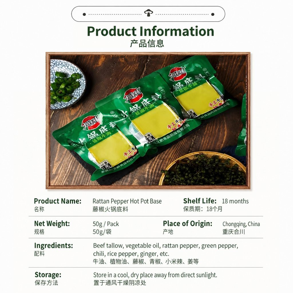 Chongqing Green Sichuan Pepper Hot Pot Base - product packaging