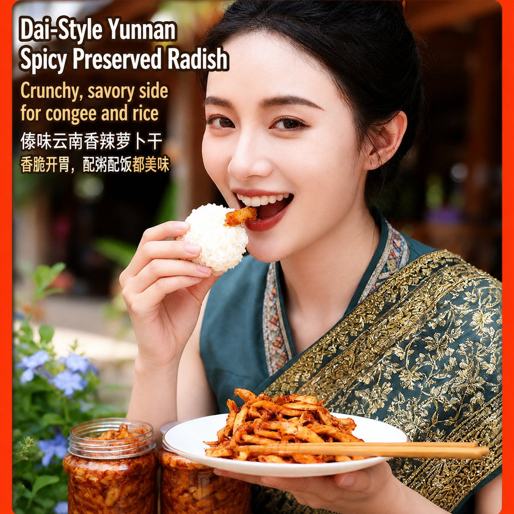 Dai-Style Yunnan Spicy Preserved Radish - detail view