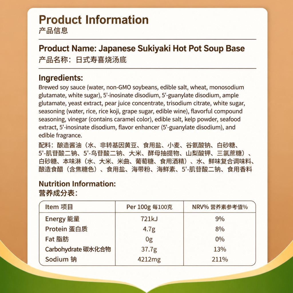 Japanese Sukiyaki Hot Pot Soup Base - detail view