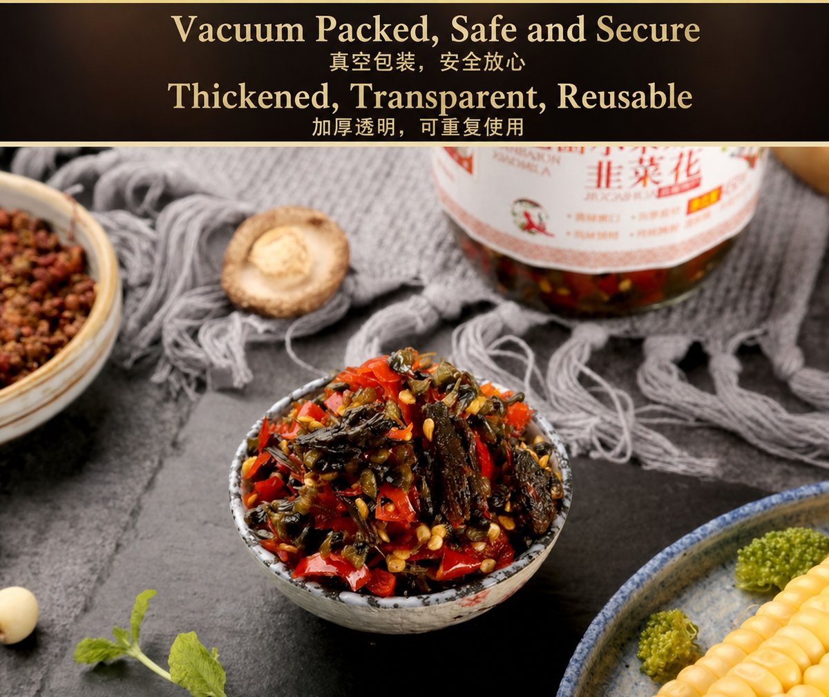 Yunnan Ashima Small Chili, Ganba Jun, and Chive Flower Sauce - usage suggestion