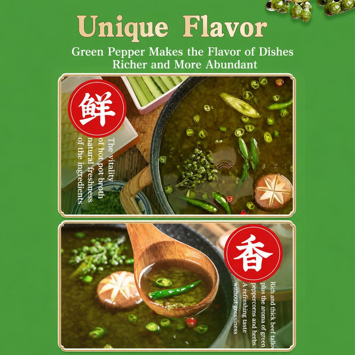Single-Serve Green Pepper Hot Pot Soup Base for Easy Cooking