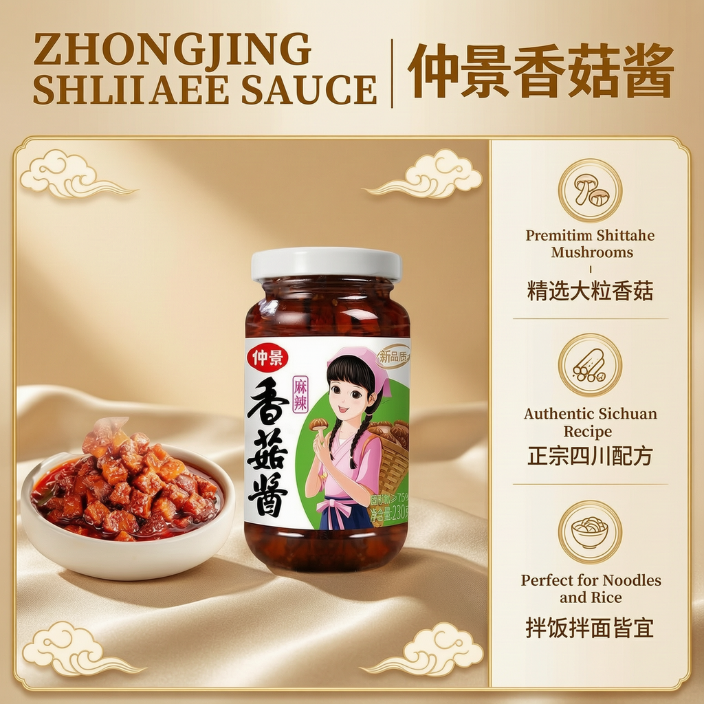 ZHONGJING SHIITAKE SAUCE 230g | 仲景香菇酱 230g