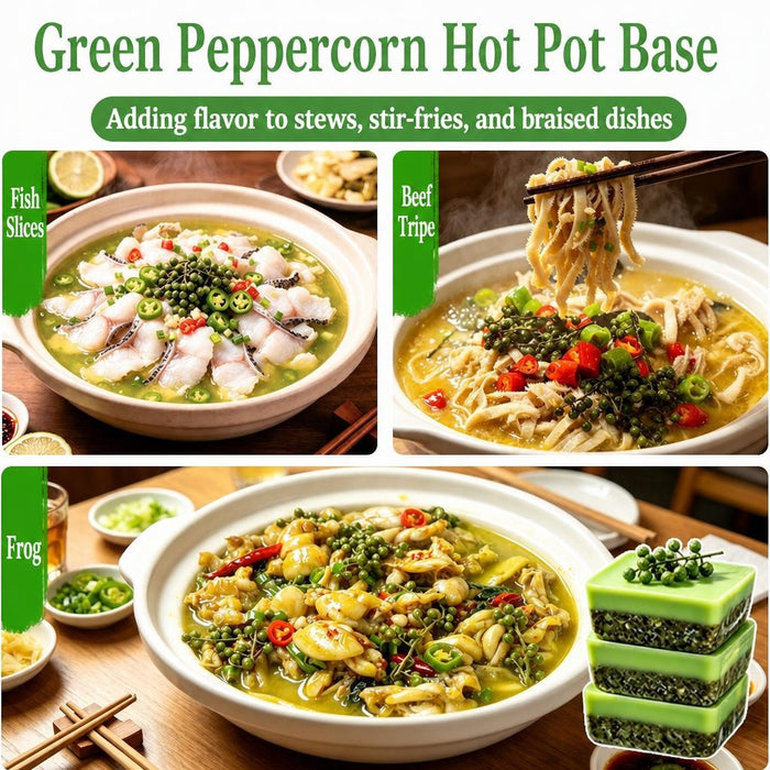 Single-Serve Green Pepper Hot Pot Soup Base for Easy Cooking