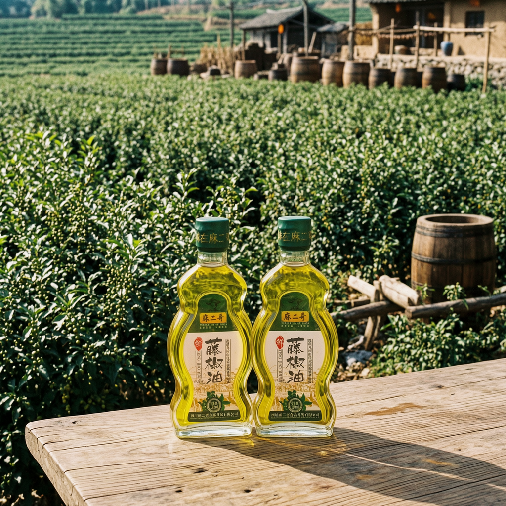 Sichuan Green Pepper Oil 130mL - Authentic Mala Numbing Flavor | 四川藤椒油
