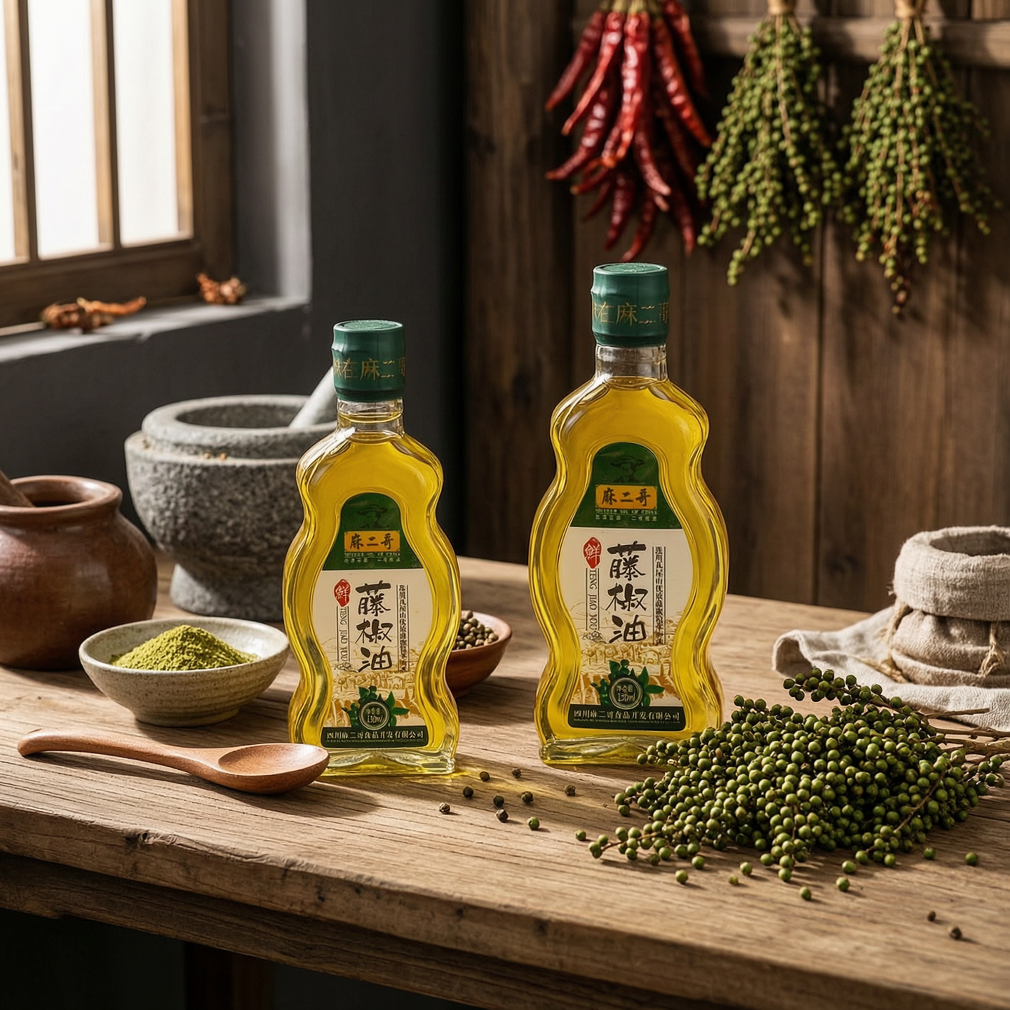 Sichuan Green Pepper Oil 130mL - Authentic Mala Numbing Flavor | 四川藤椒油