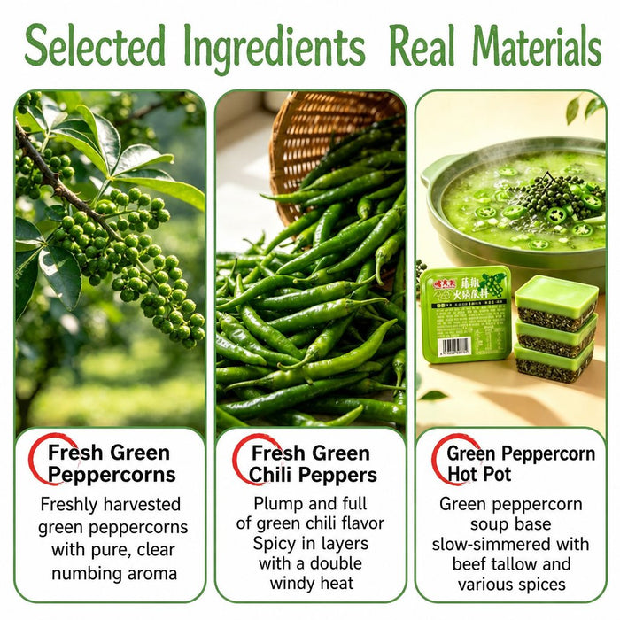 Single-Serve Green Pepper Hot Pot Soup Base for Easy Cooking
