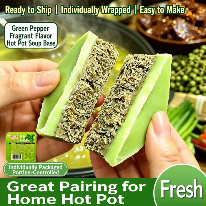 Single-Serve Green Pepper Hot Pot Soup Base for Easy Cooking