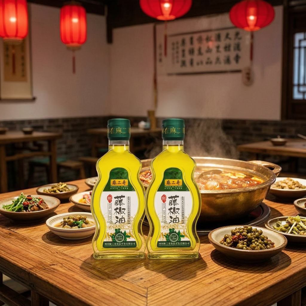 Sichuan Green Pepper Oil 130mL - Authentic Mala Numbing Flavor | 四川藤椒油