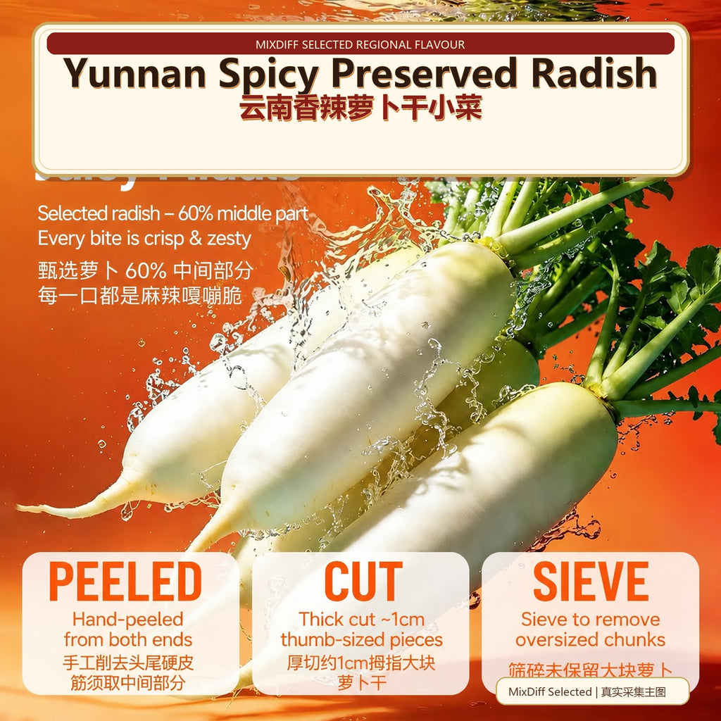 Yunnan Spicy Preserved Radish - Authentic Chinese condiment available at Mixdiff UK